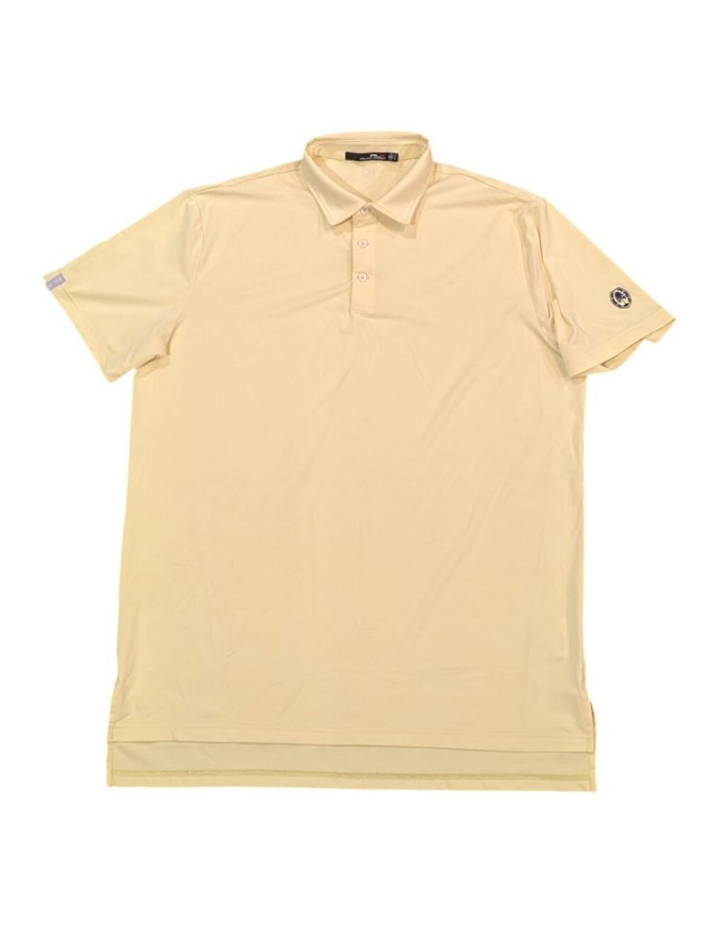 RLX Ralph Lauren Shirt Men Large Yellow Polo Stretch Performance Golf Sport Logo